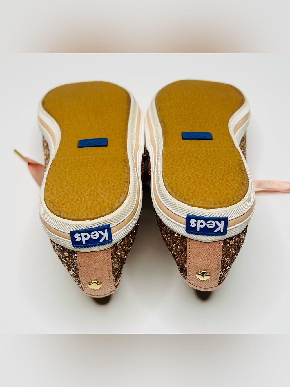 Keds X Kate Spade New York Rose Gold Glitter Sneakers Tennis Shoes - Picture 9 of 16